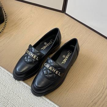 Chanel Calfskin Loafers with Quilted Foldover Black 2024 CH010209 (MD-240102076)