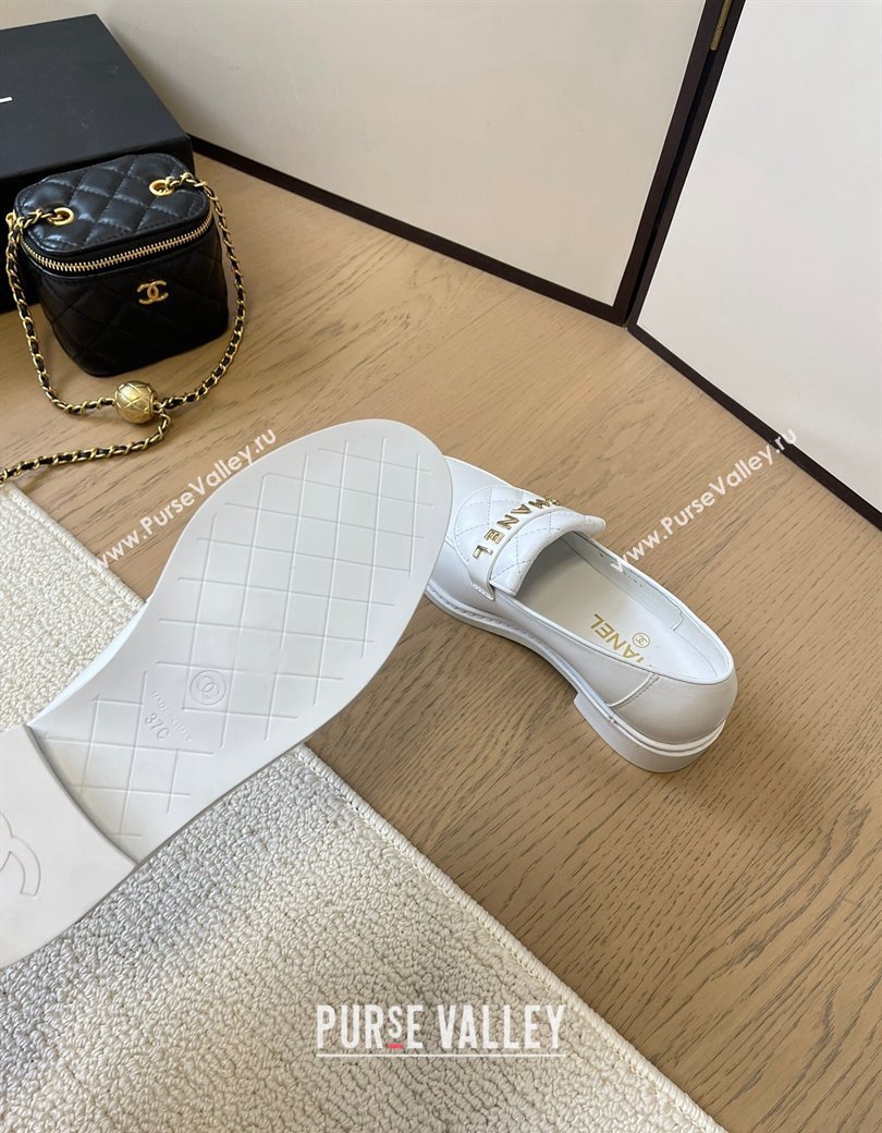 Chanel Calfskin Loafers with Quilted Foldover White 2024 CH010209 (MD-240102077)