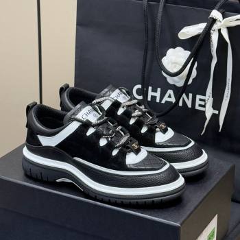 Chanel Suede and Calfskin Sneakers Black 2024 CH010201 (SS-240102011)