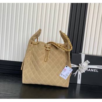 Chanel Quilted Suede Large Hobo bag AS5311 Beige 2025 (yezi-250111030)