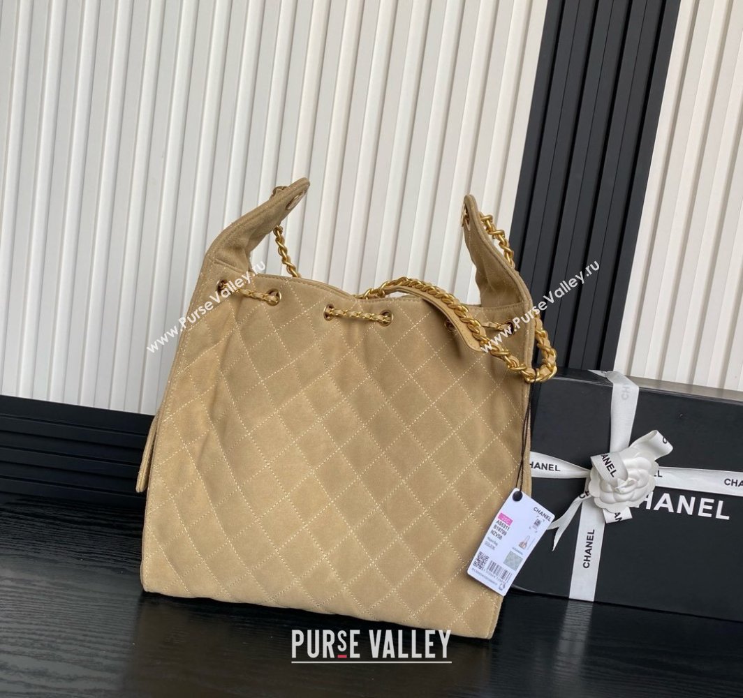 Chanel Quilted Suede Large Hobo bag AS5311 Beige 2025 (yezi-250111030)