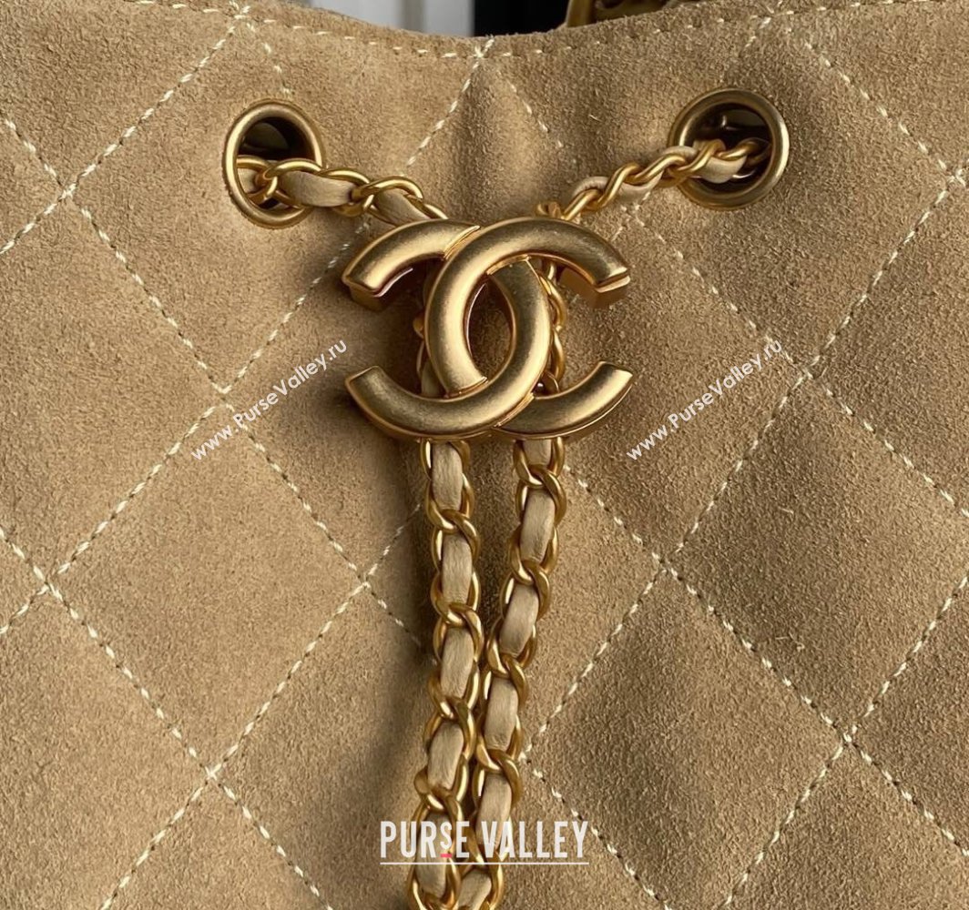 Chanel Quilted Suede Large Hobo bag AS5311 Beige 2025 (yezi-250111030)