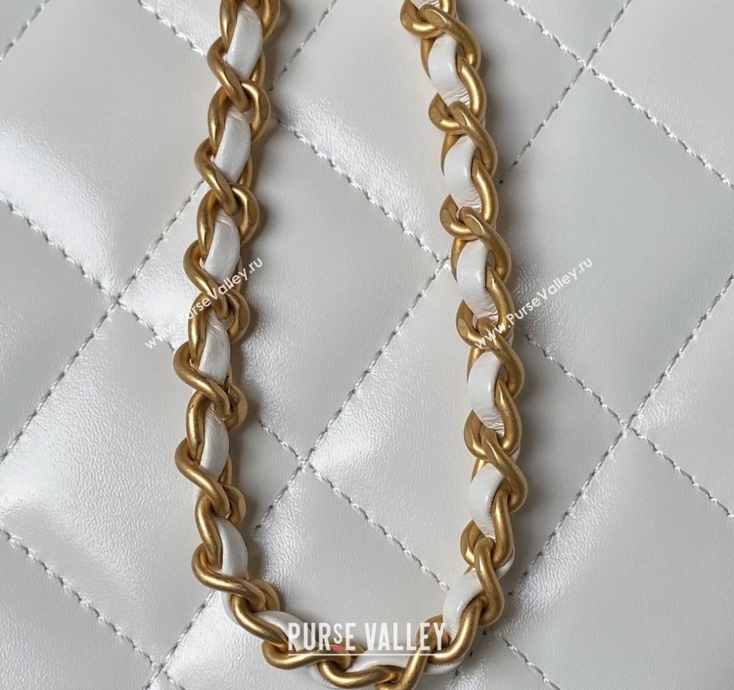 Chanel Quilted Calfskin Small Flap Bag with Gold-Tone Balls AS2649 White 2025 (yezi-250111043)