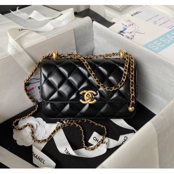 Chanel Quilted Calfskin Mini Flap Bag with Gold-Tone Balls AS2615 Black 2025 (yezi-250111040)