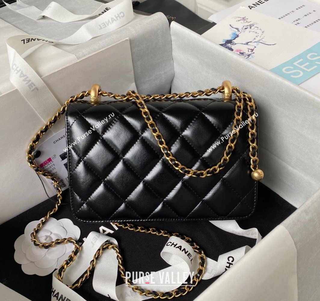 Chanel Quilted Calfskin Mini Flap Bag with Gold-Tone Balls AS2615 Black 2025 (yezi-250111040)