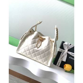 Chanel Quilted Calfskin Medium Hobo bag AS5293 White 2025 (yezi-250111027)