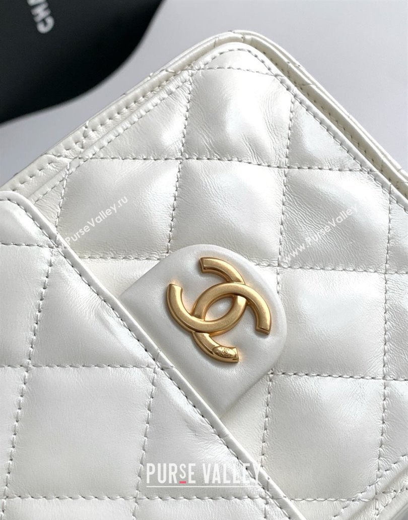 Chanel Quilted Calfskin Medium Hobo bag AS5293 White 2025 (yezi-250111027)