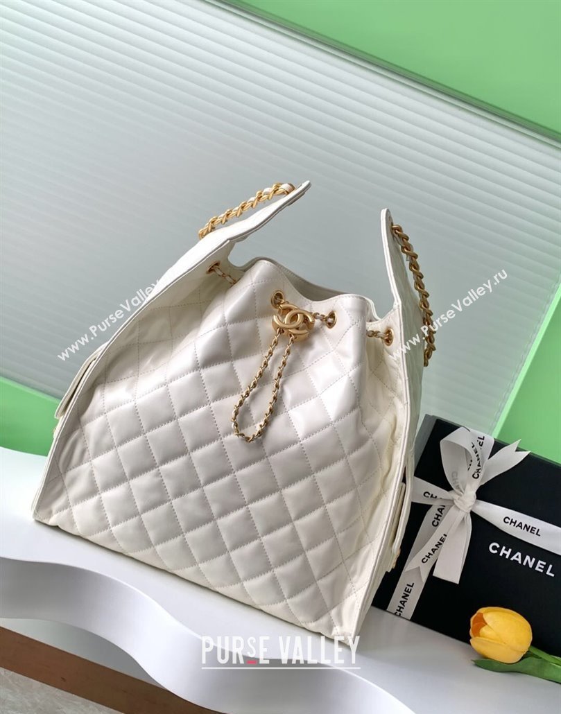 Chanel Quilted Calfskin Large Hobo bag AS5311 White 2025 (yezi-250111032)