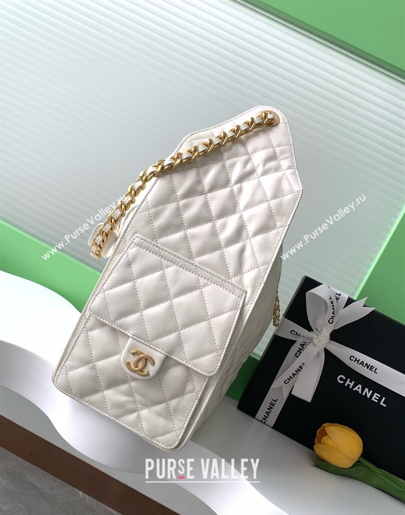 Chanel Quilted Calfskin Large Hobo bag AS5311 White 2025 (yezi-250111032)