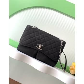 Chanel Vintage Litchi-Grained Calfskin Suede Flap Bag with Pouch Black1 2025 AS6068 (ssz-250111045)