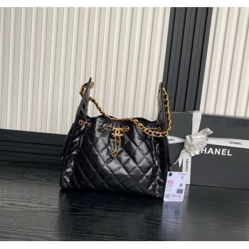 Chanel Quilted Shiny Calfskin Medium Hobo bag AS5293 Black 2025 (yezi-250111025)