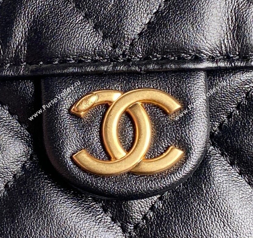 Chanel Quilted Shiny Calfskin Medium Hobo bag AS5293 Black 2025 (yezi-250111025)