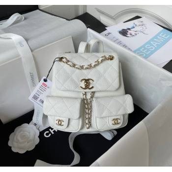 Chanel Grained Calfskin Small Backpack Bag AS3787 White 2025 (yezi-250111072)