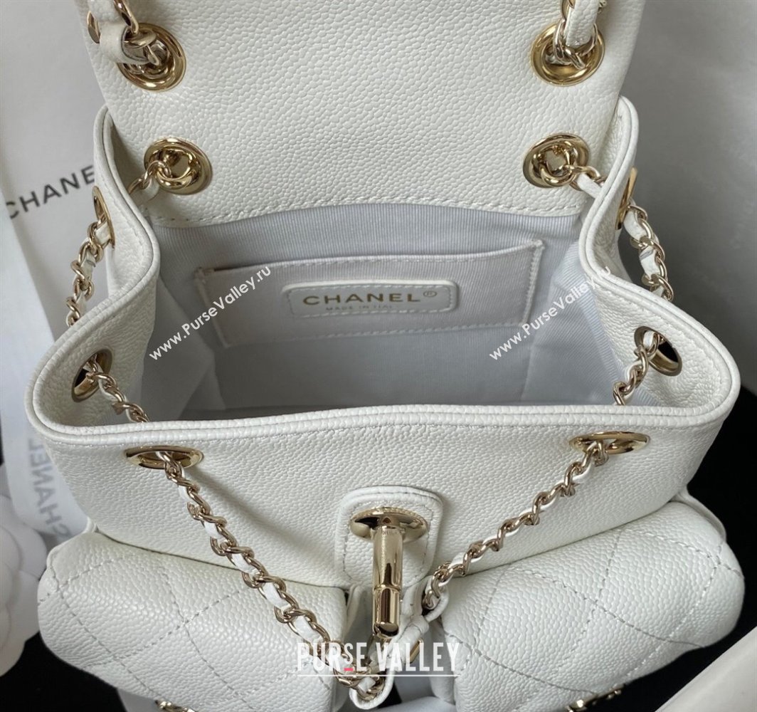 Chanel Grained Calfskin Small Backpack Bag AS3787 White 2025 (yezi-250111072)