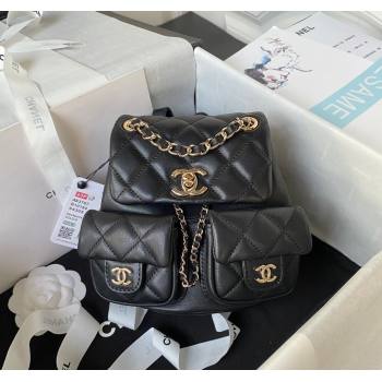 Chanel Lambskin Small Backpack Bag AS3787 Black 2025 (yezi-250111076)