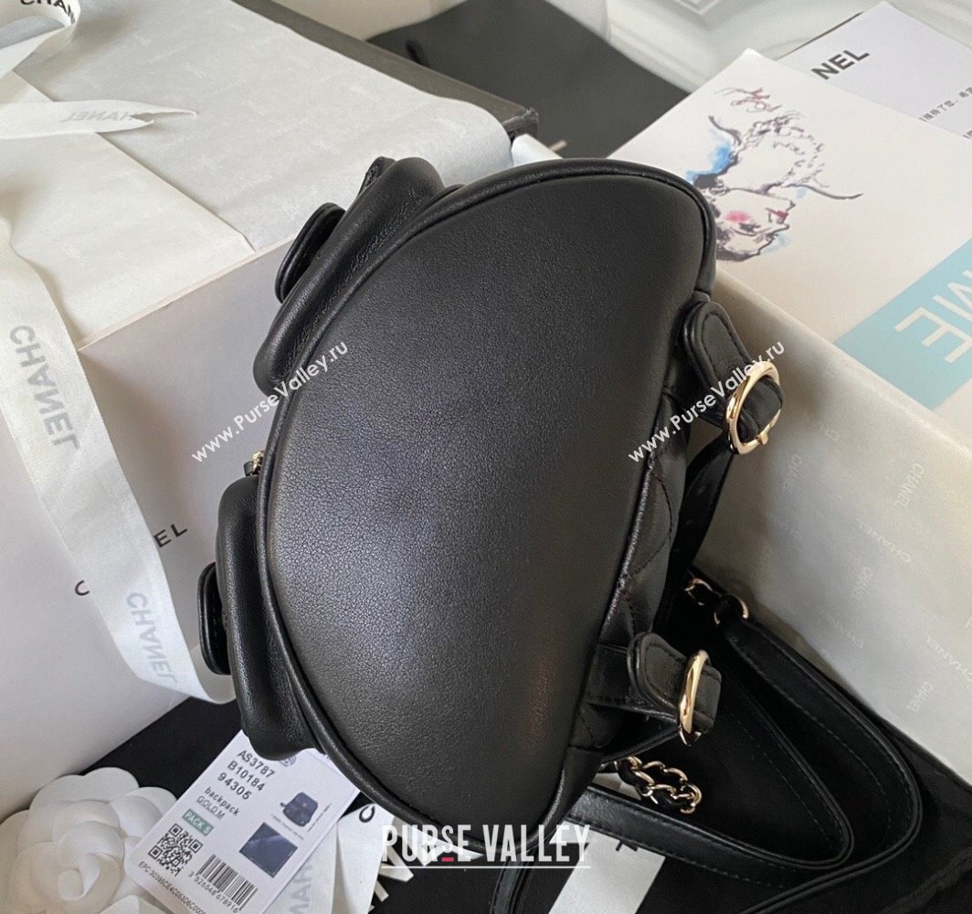 Chanel Lambskin Small Backpack Bag AS3787 Black 2025 (yezi-250111076)