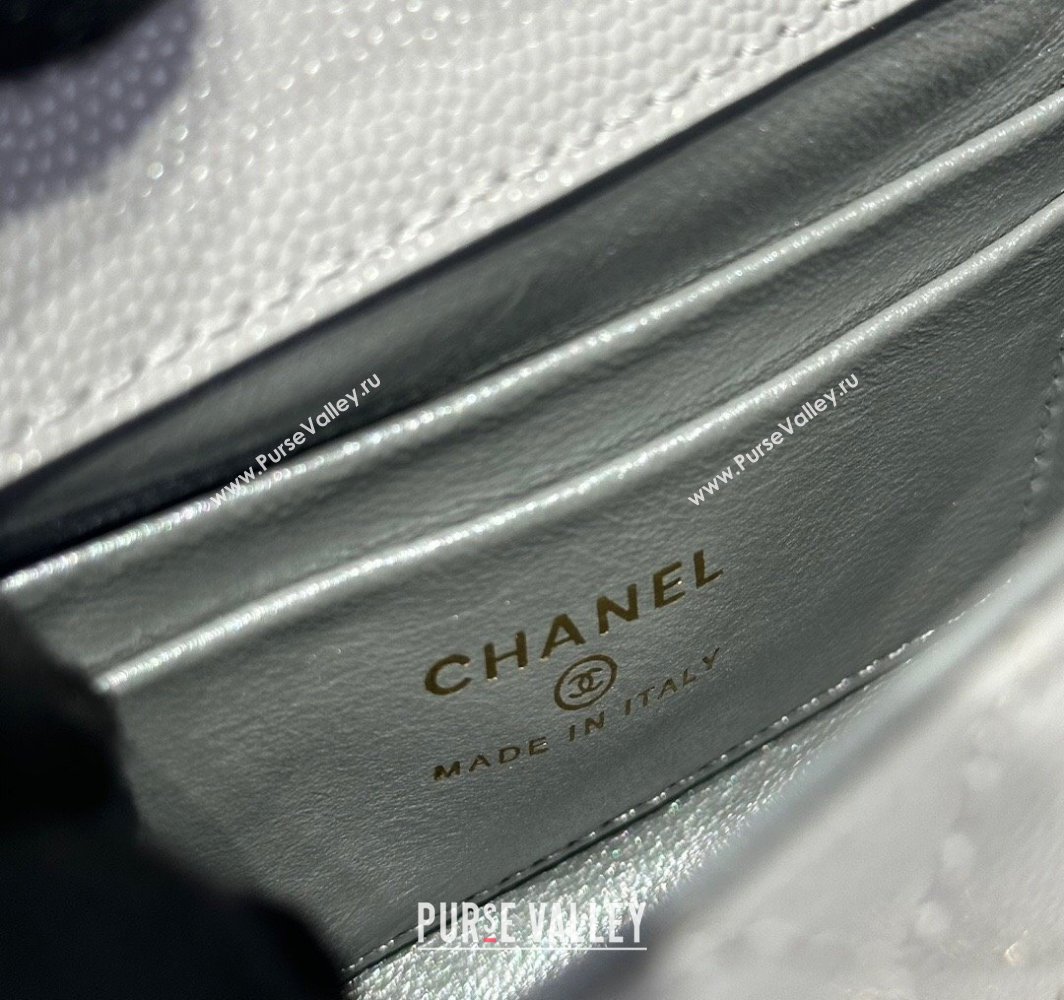 Chanel Coco Handle Quilted Grained Calfskin Nano Flap Bag with Top Handle AP4424 Grey 2025 0111 (yezi-250111019)