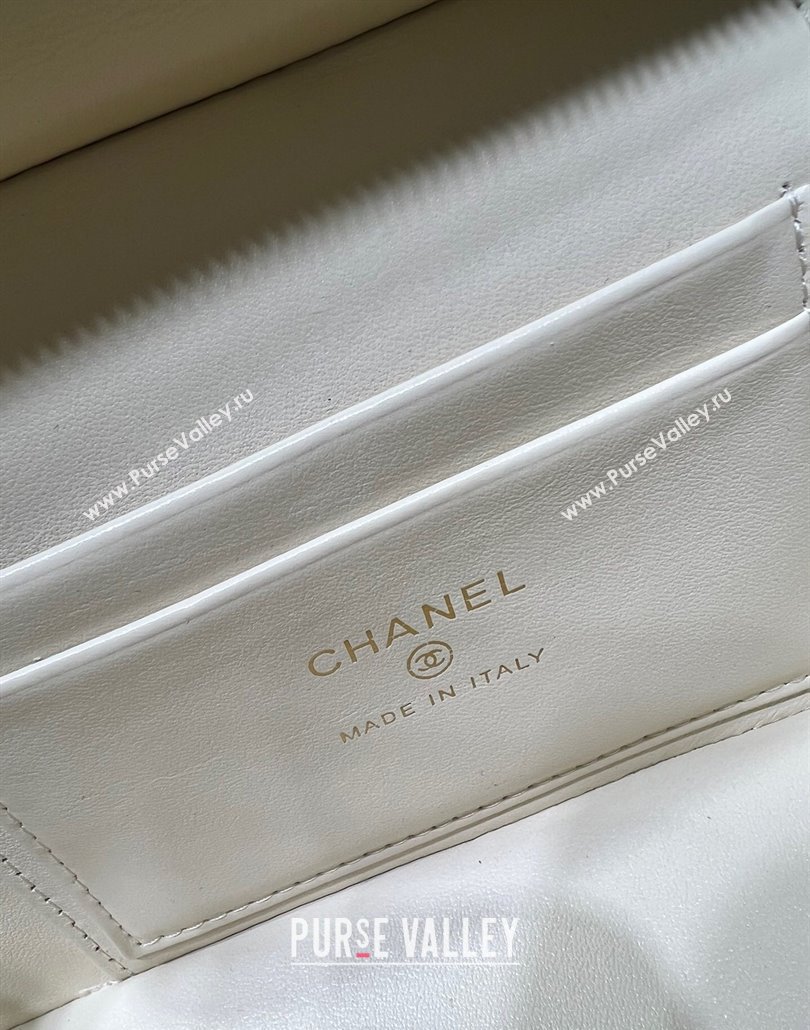 Chanel Grained Calfskin Long Vanity Case with Chain White 2025 AP4407 (yezi-250113022)