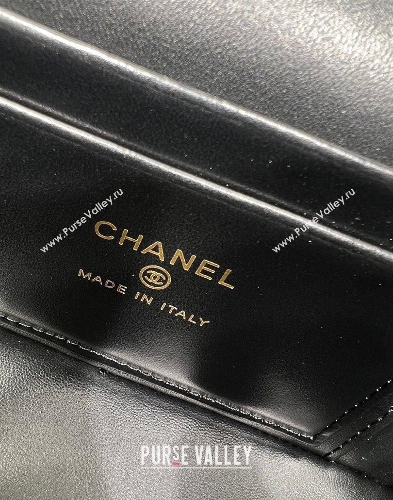 Chanel Grained Calfskin Long Vanity Case with Chain Black 2025 AP4407 (yezi-250113023)
