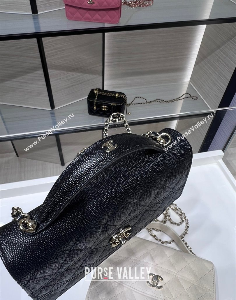 Chanel Grained Calfskin Clutch/Backpack Bag with Chain Black 2025 AP4406 (yezi-250113024)