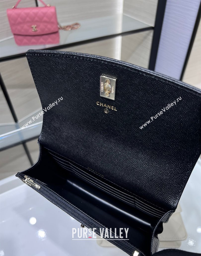 Chanel Grained Calfskin Clutch/Backpack Bag with Chain Black 2025 AP4406 (yezi-250113024)