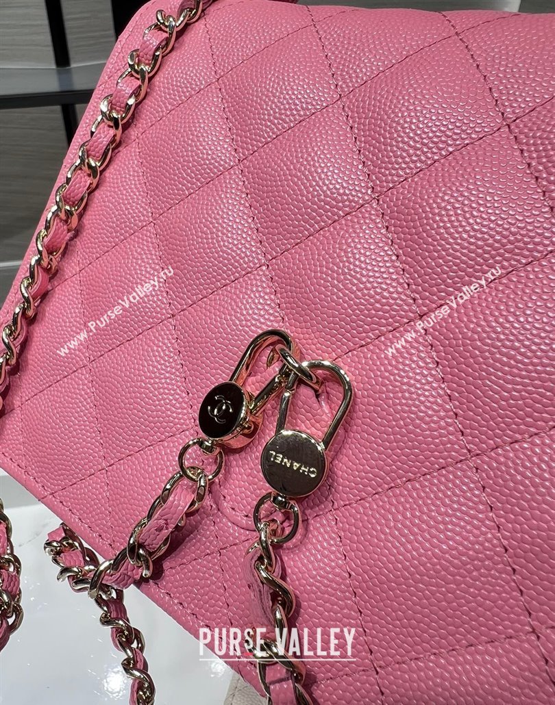 Chanel Grained Calfskin Clutch/Backpack Bag with Chain Pink 2025 AP4406 (yezi-250113025)