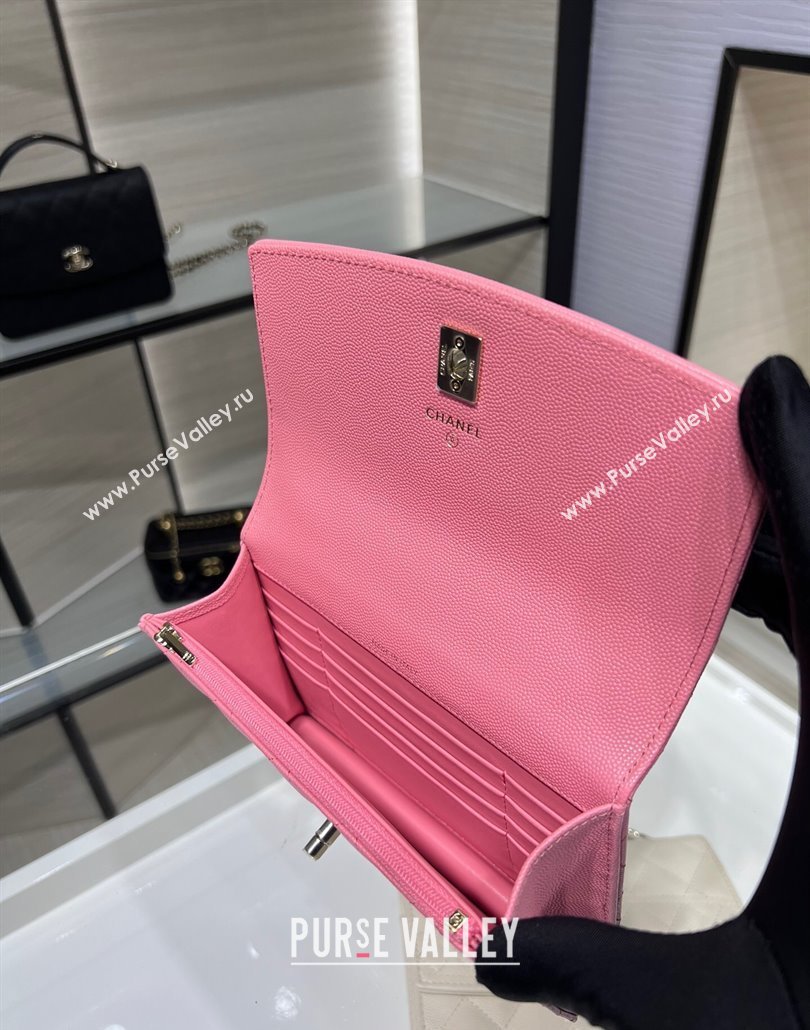 Chanel Grained Calfskin Clutch/Backpack Bag with Chain Pink 2025 AP4406 (yezi-250113025)