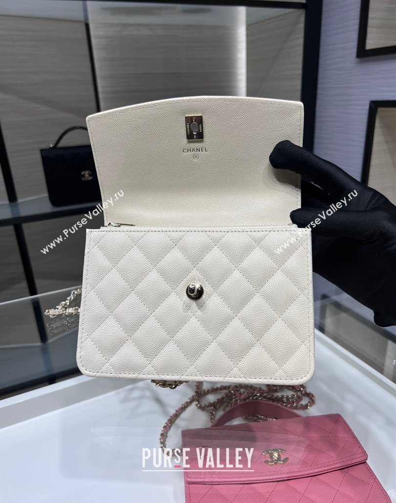 Chanel Grained Calfskin Clutch/Backpack Bag with Chain White 2025 AP4406 (yezi-250113026)