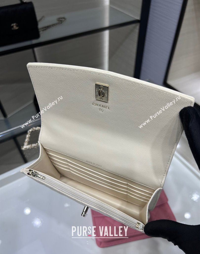 Chanel Grained Calfskin Clutch/Backpack Bag with Chain White 2025 AP4406 (yezi-250113026)