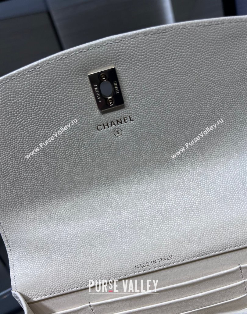 Chanel Grained Calfskin Clutch/Backpack Bag with Chain White 2025 AP4406 (yezi-250113026)
