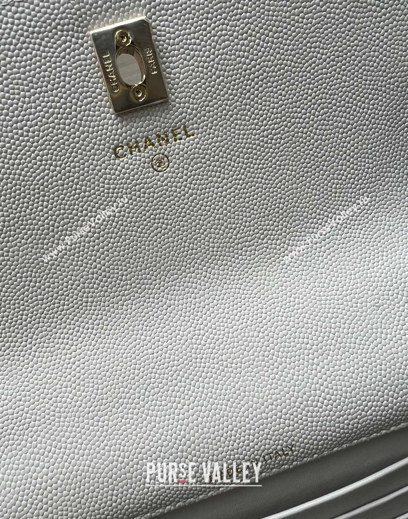 Chanel Grained Calfskin Clutch/Backpack Bag with Chain Light Grey 2025 AP4406 (yezi-250113027)