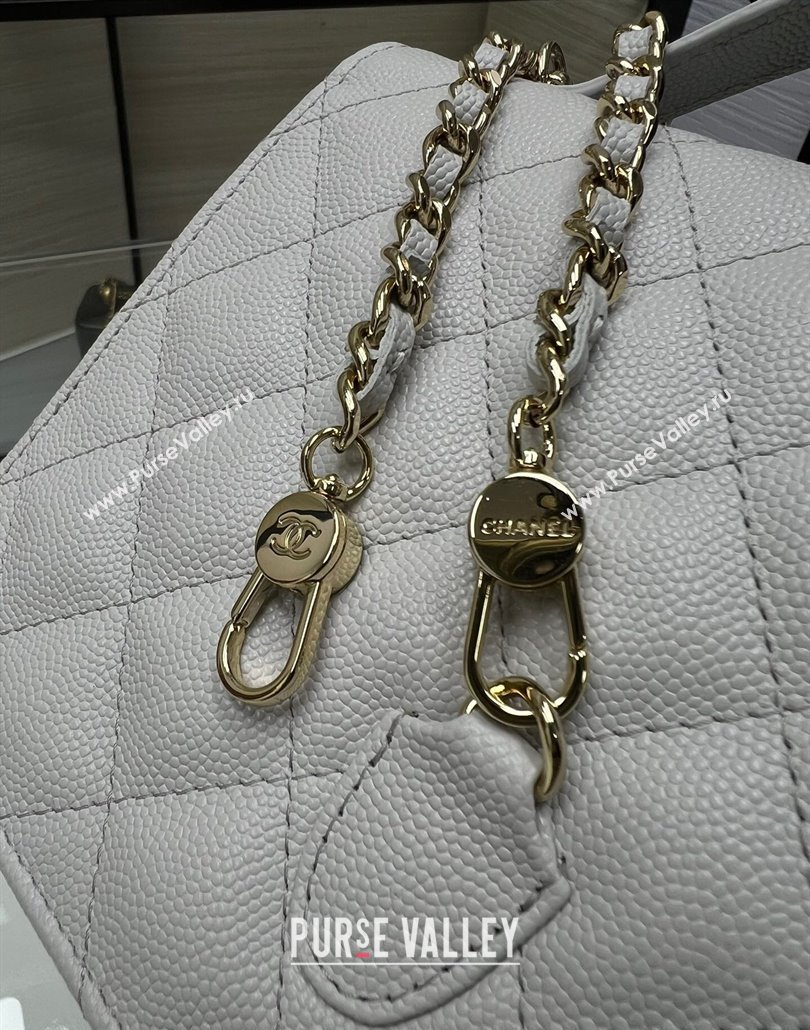 Chanel Grained Calfskin Clutch/Backpack Bag with Chain Light Grey 2025 AP4406 (yezi-250113027)