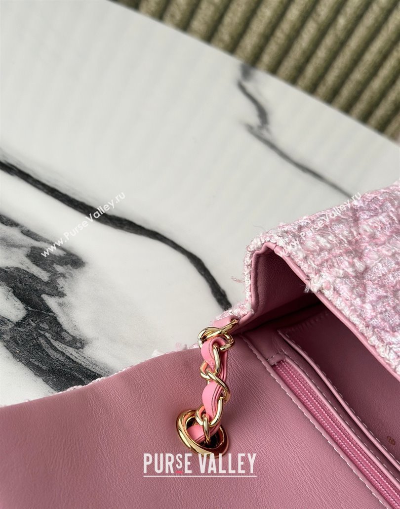 Chanel Tweed Classic Mini Flap Bag A69900 Light Pink 2025 0113 (yezi-250113003)