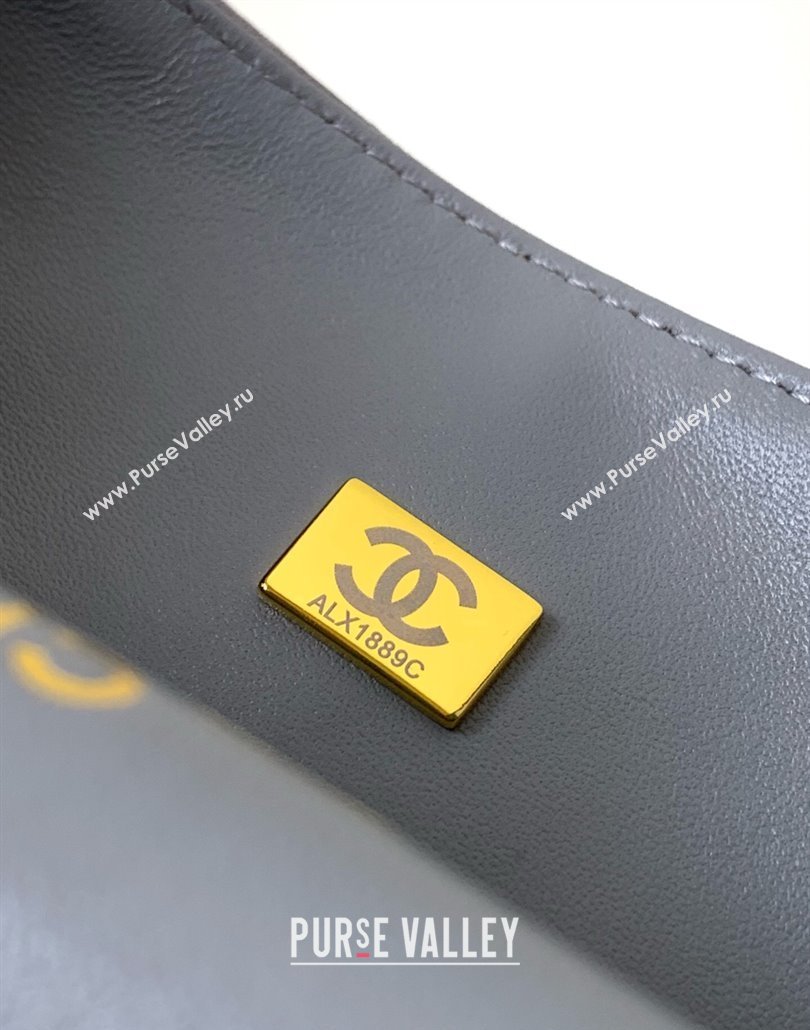 Chanel Suede Classic 11.12 Medium Flap bag A01112 Grey 2025 0113 (yezi-250113014)