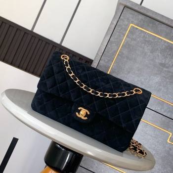 Chanel Suede Classic 11.12 Medium Flap bag A01112 Black 2025 0113 (yezi-250113016)