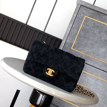 Chanel Suede Classic Mini Flap Bag A69900 Black 2025 0113 (yezi-250113017)