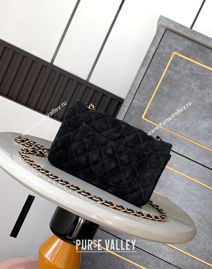 Chanel Suede Classic Mini Flap Bag A69900 Black 2025 0113 (yezi-250113017)