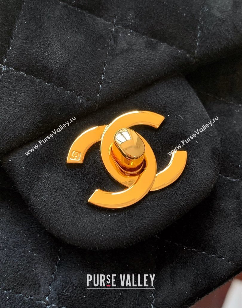 Chanel Suede Classic Mini Flap Bag A69900 Black 2025 0113 (yezi-250113017)