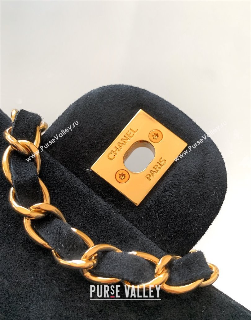 Chanel Suede Classic Mini Flap Bag A69900 Black 2025 0113 (yezi-250113017)