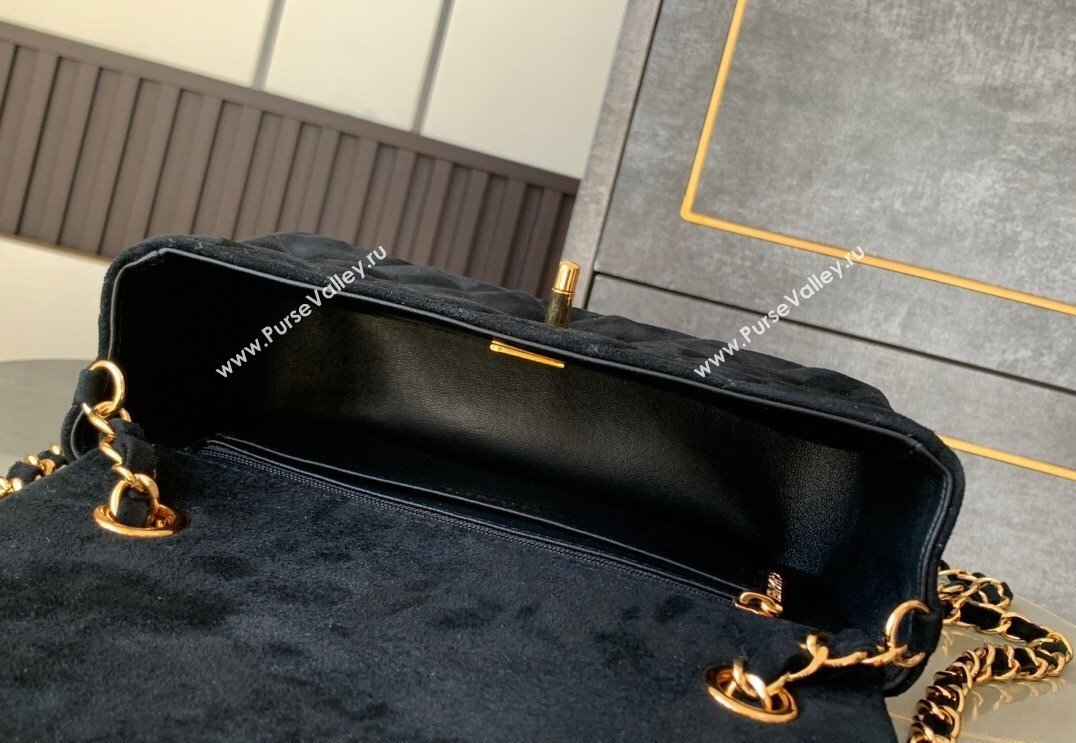 Chanel Suede Classic Mini Flap Bag A69900 Black 2025 0113 (yezi-250113017)