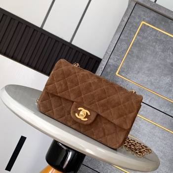 Chanel Suede Classic Mini Flap Bag A69900 Brown 2025 0113 (yezi-250113019)