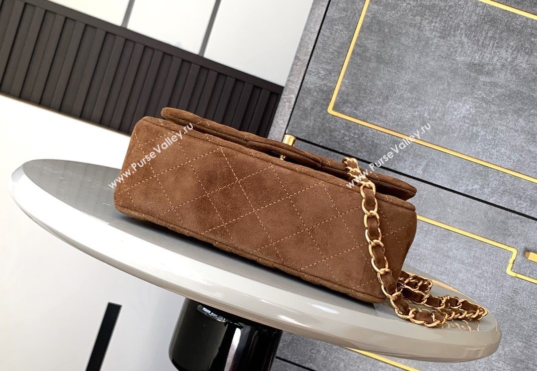 Chanel Suede Classic Mini Flap Bag A69900 Brown 2025 0113 (yezi-250113019)