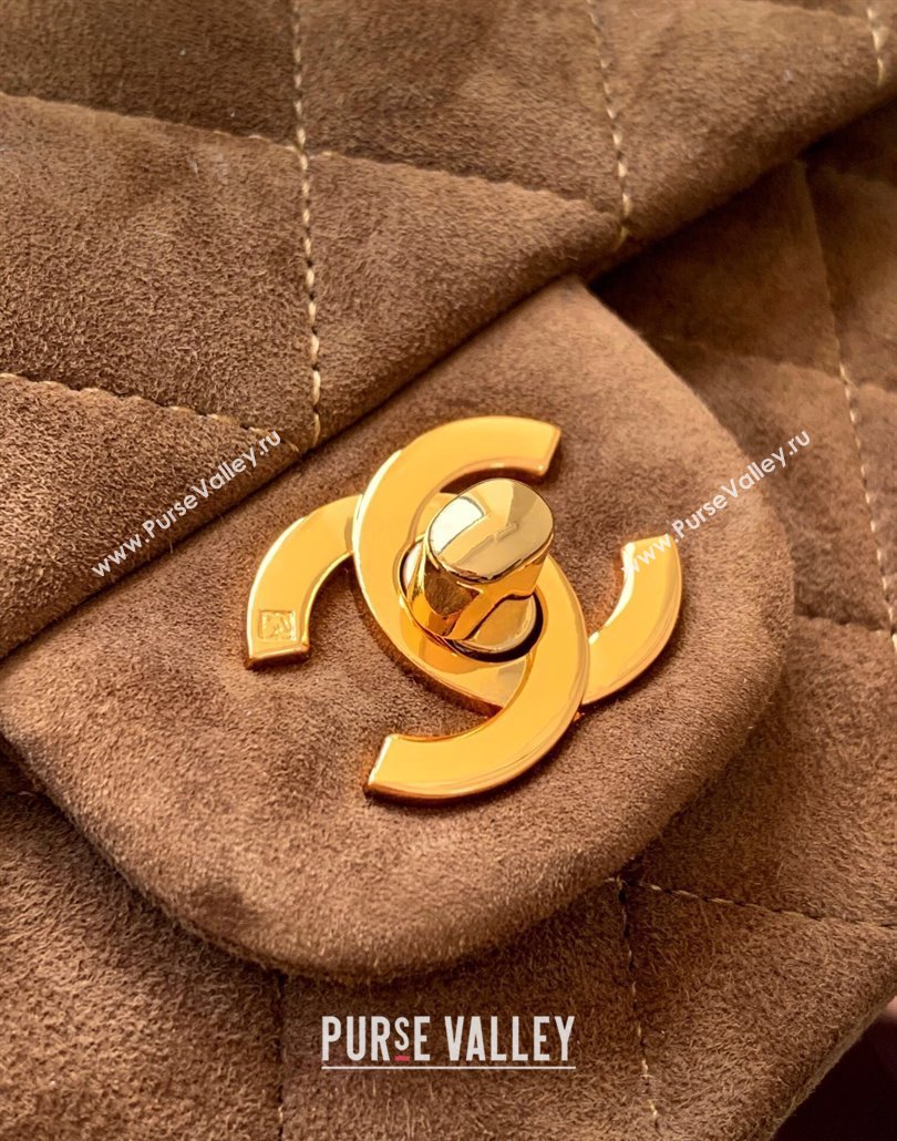Chanel Suede Classic Mini Flap Bag A69900 Brown 2025 0113 (yezi-250113019)