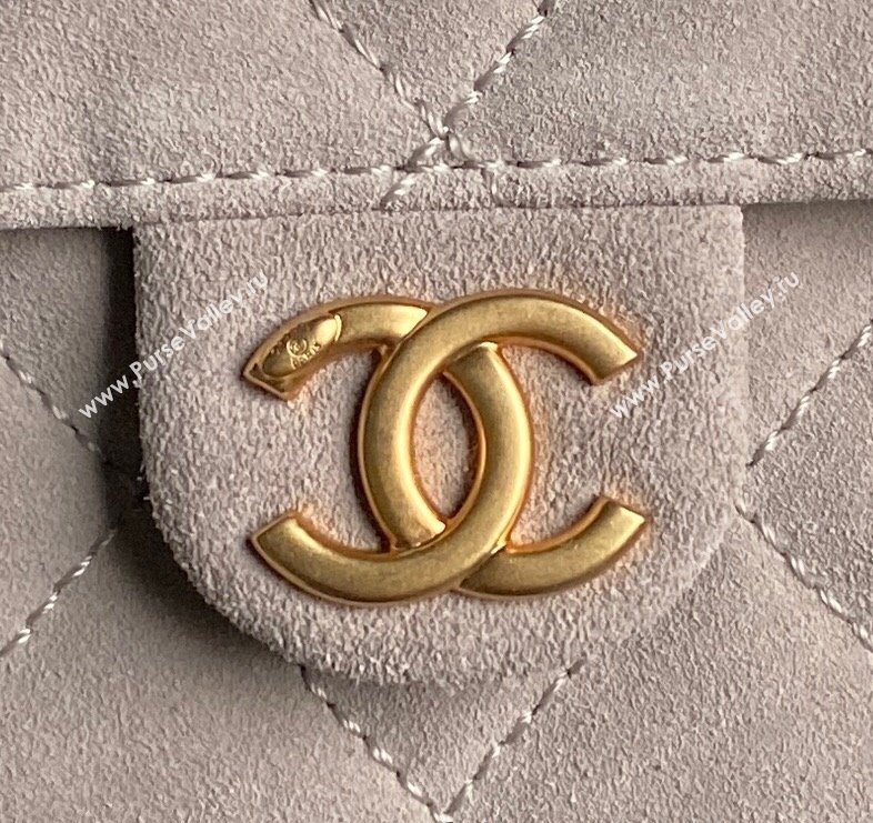 Chanel Quilted Suede Large Hobo bag AS5311 Light Grey 2025 (yezi-250111028)