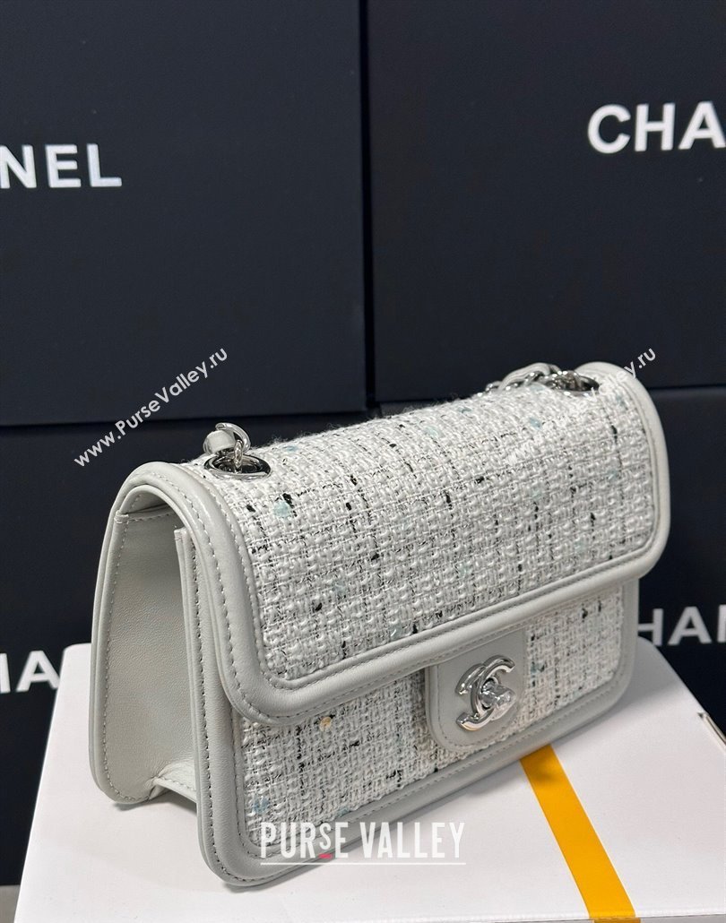 Chanel Tweed Small Flap Bag AS5234 Light Grey 2025 (yezi-250113011)