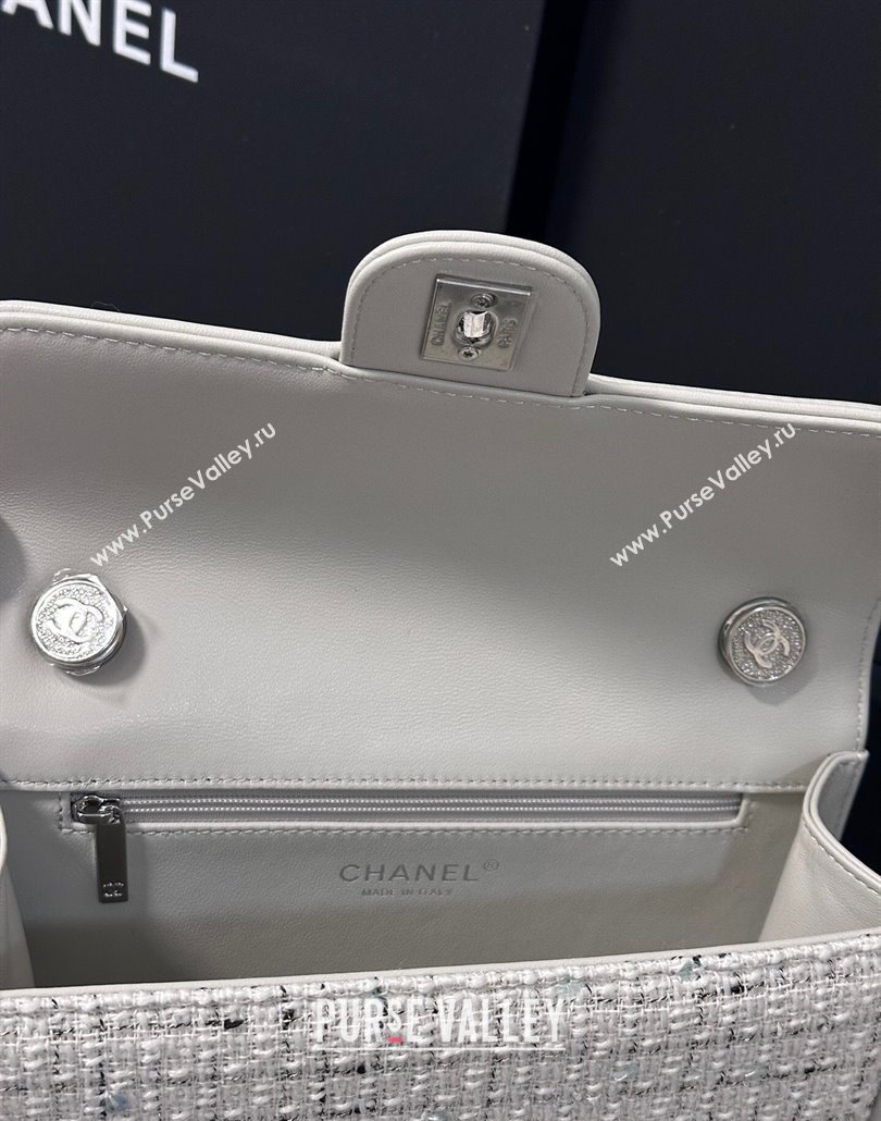 Chanel Tweed Small Flap Bag AS5234 Light Grey 2025 (yezi-250113011)
