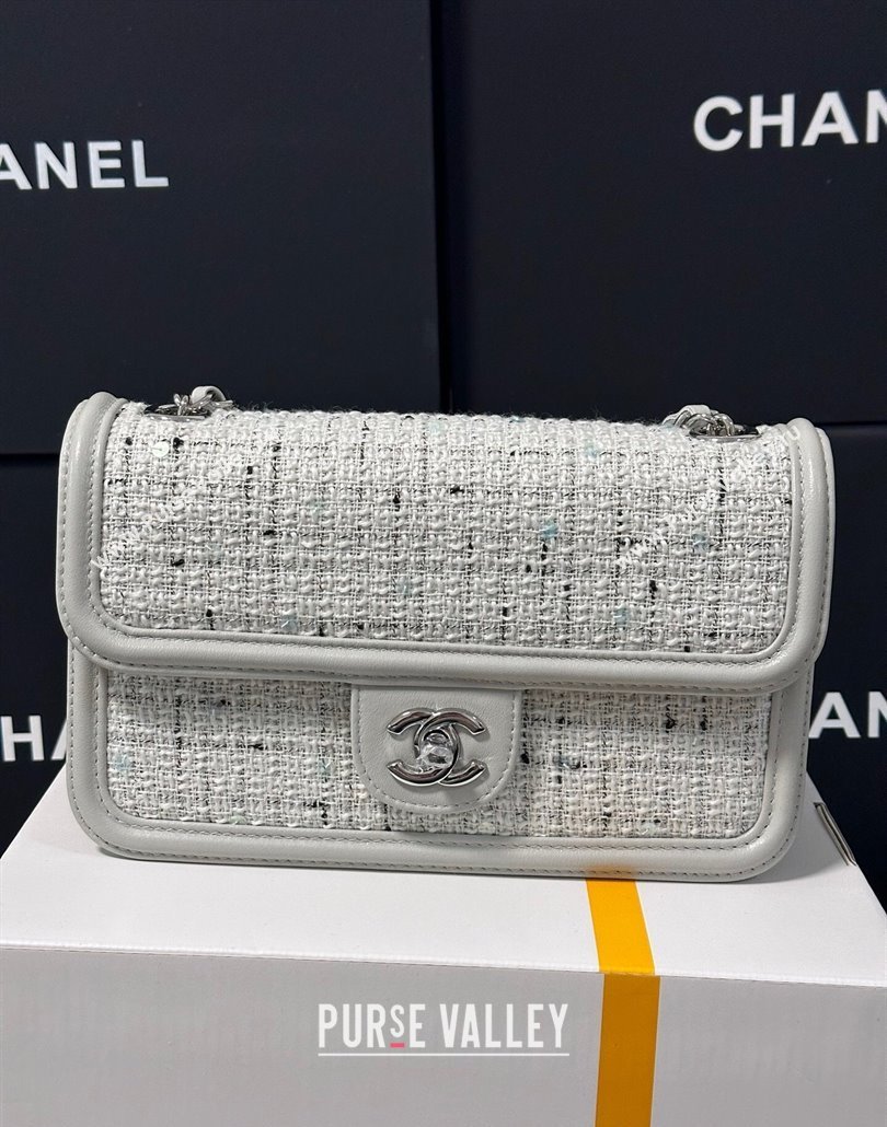 Chanel Tweed Small Flap Bag AS5234 Light Grey 2025 (yezi-250113011)