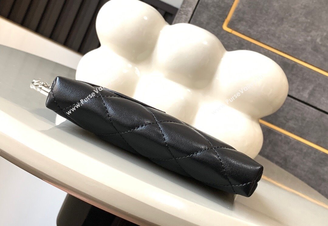 Chanel Quilted Patent Calfskin Pouch with Chain Strap and Maxi CC Black 2025 CH011101 (yezi-250111053)