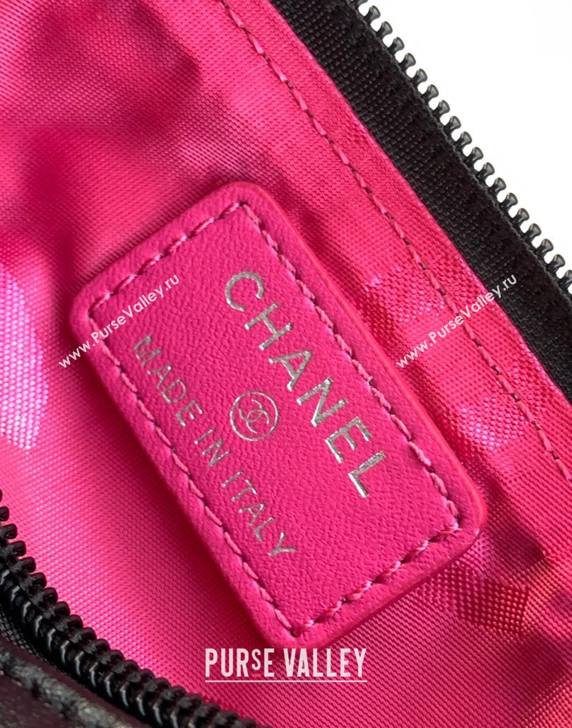 Chanel Quilted Patent Calfskin Pouch with Chain Strap and Maxi CC Black 2025 CH011101 (yezi-250111053)