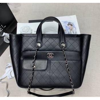 Chanel Quilted Calfskin Large Shopping Bag Black 2025 CH011302 (yezi-250113044)